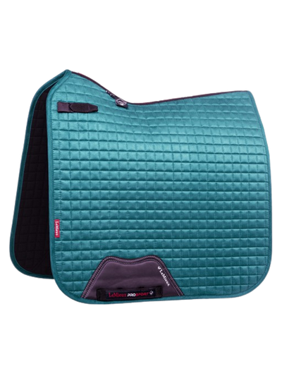 LeMieux suede dressage saddle pad-cloth - peacock green